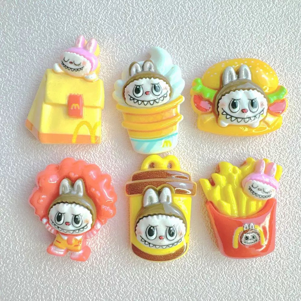 Labubu Fries Burger Charms