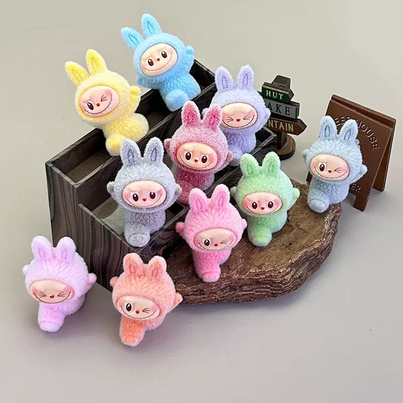 3D Flocked Labubu Do The Splits Figurine