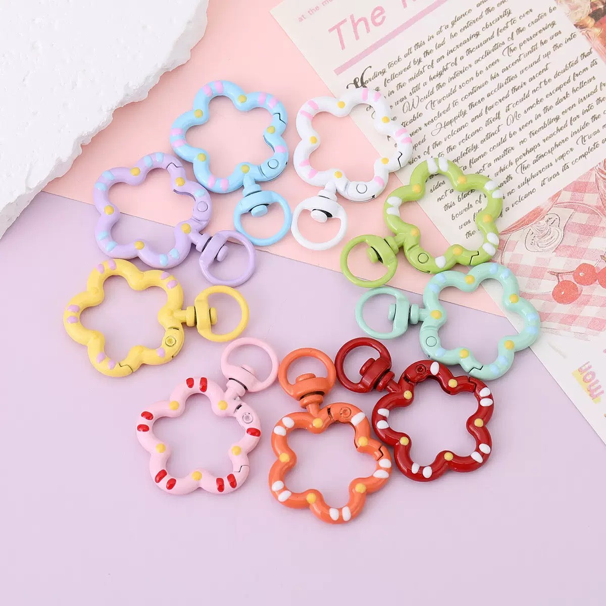 Flower Shape Keychain Diy Accessories