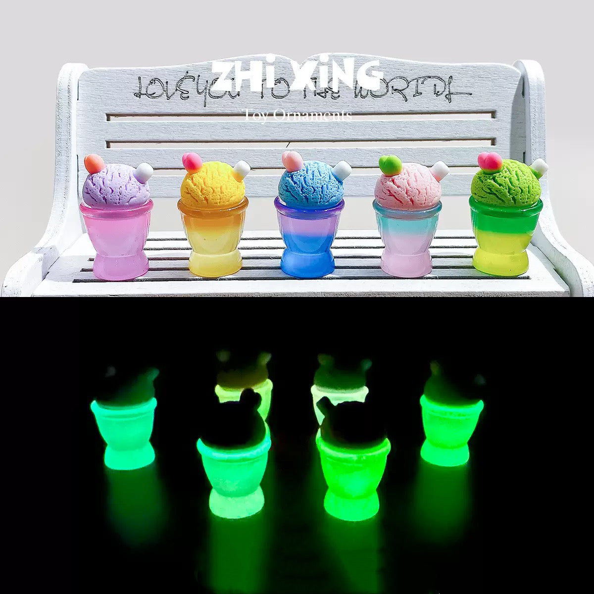 Luminous Ice Cream Cup Charm