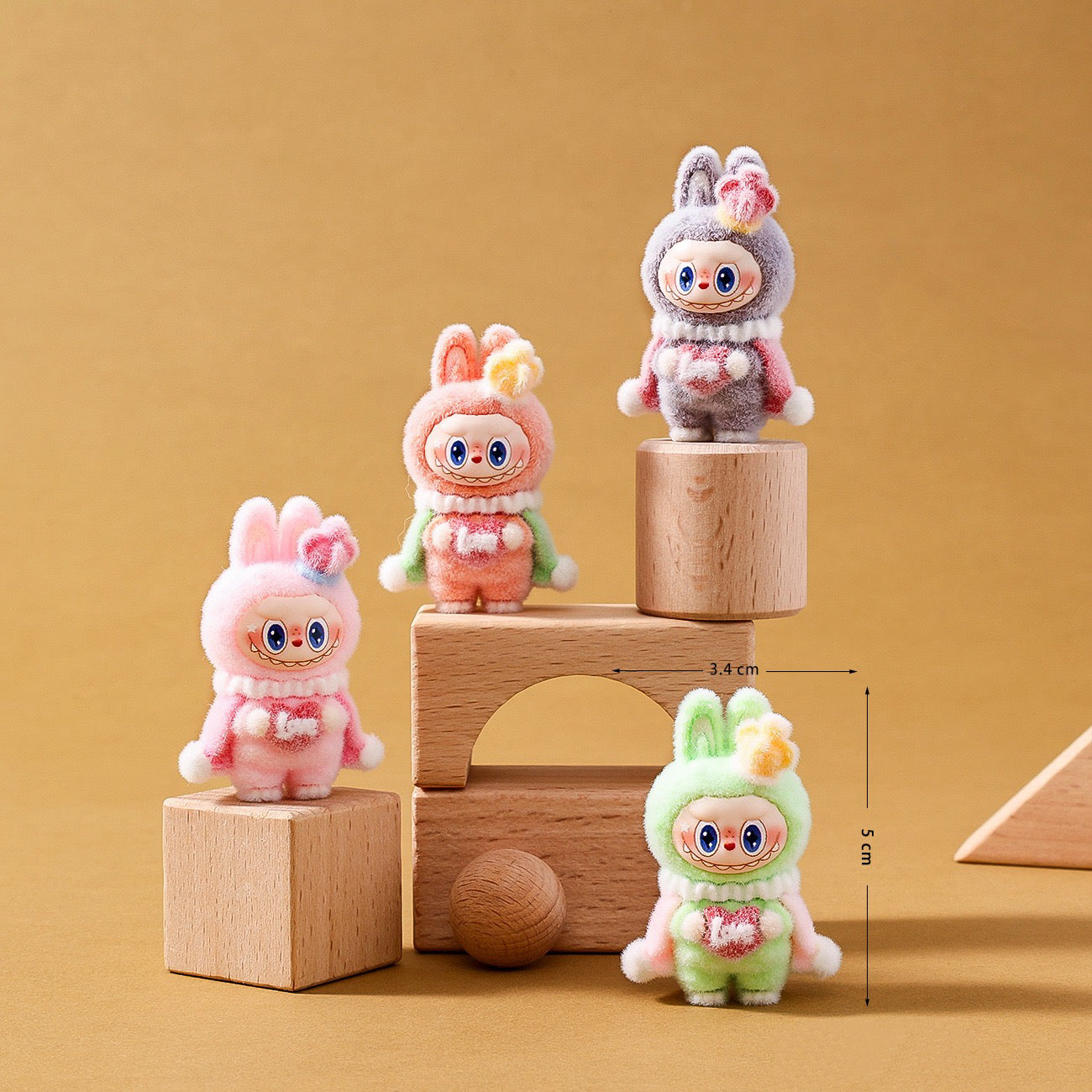 3D Flocked Labubu Crown Figurine