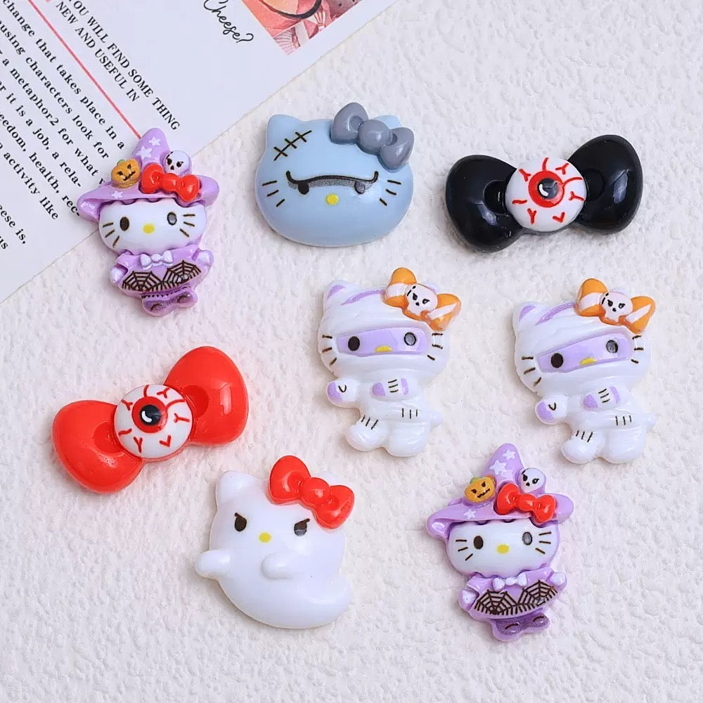 Kitty Ghost Witch Halloween Charms