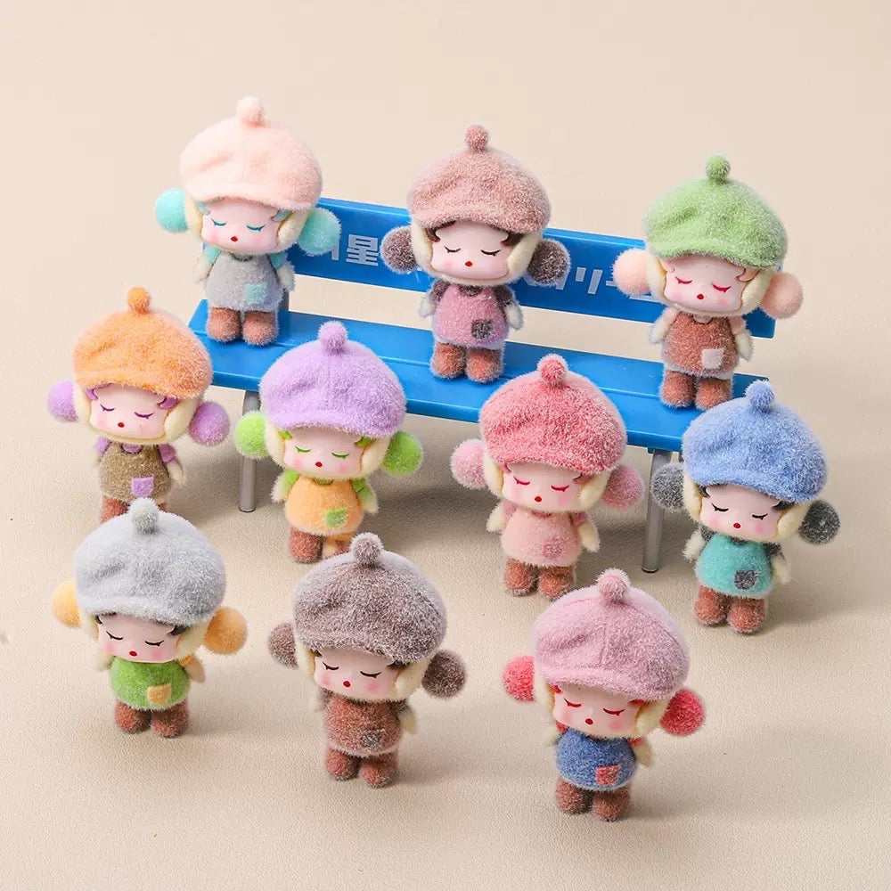 3D Flocked Skull Panda Figurine