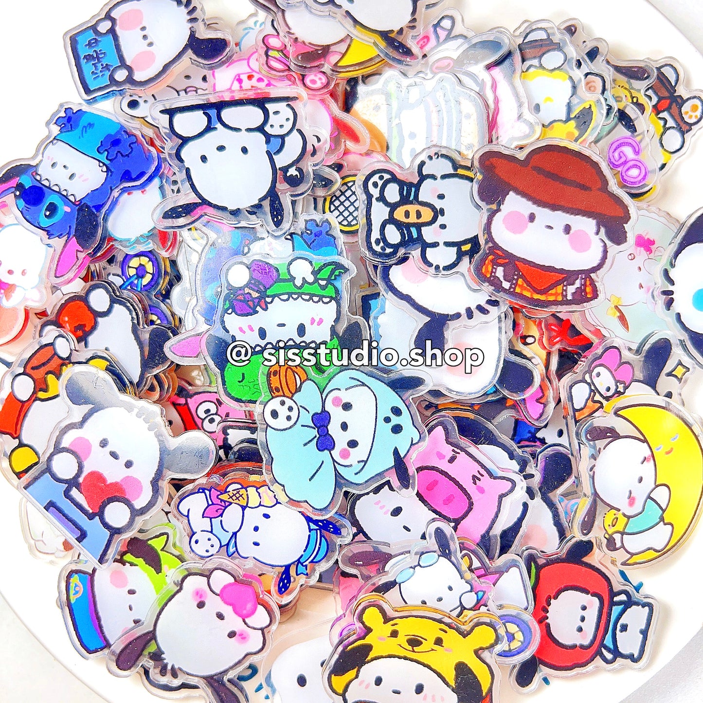 Pochacco Acrílico transparente de doble cara