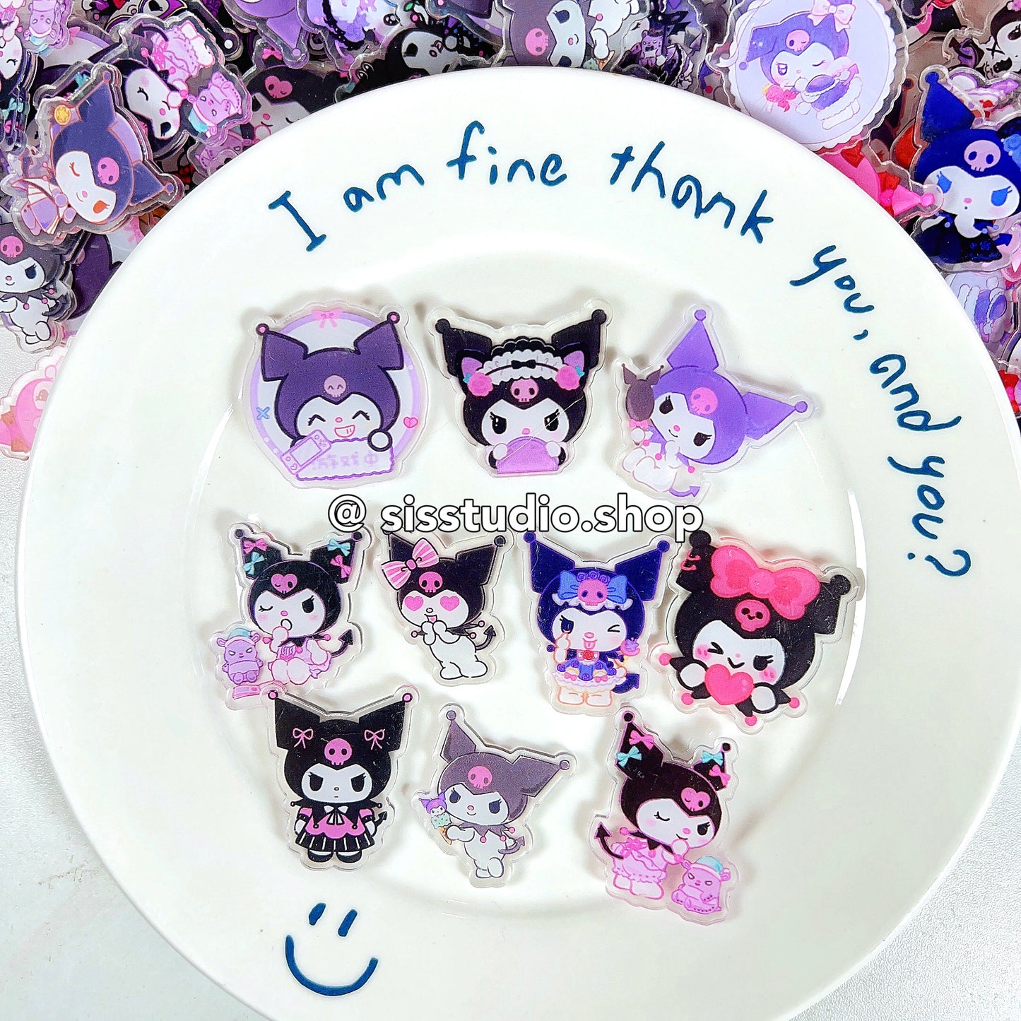 Kuromi Acrílico transparente de doble cara