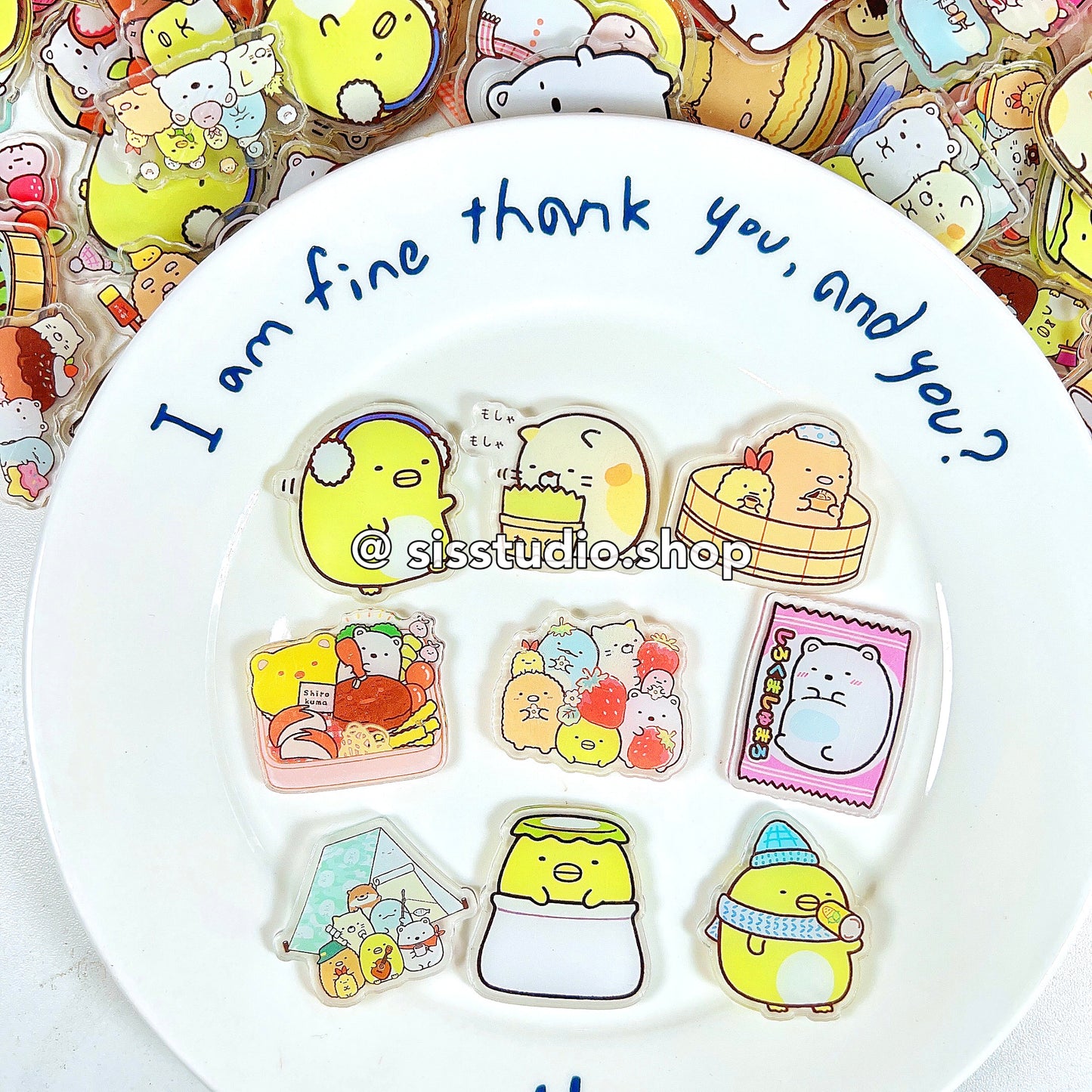 Sumikkogurashi Acrílico transparente de doble cara