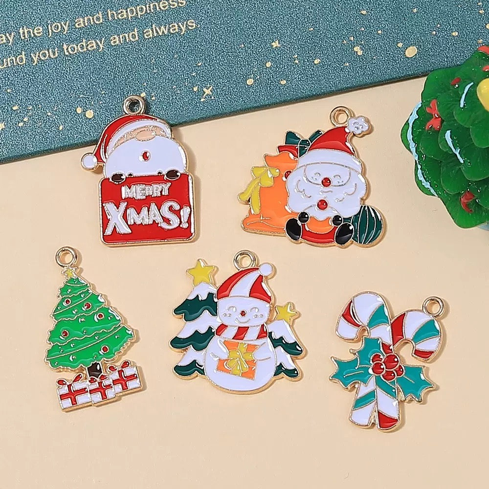 Christmas Snowman Santa Alloy Charms