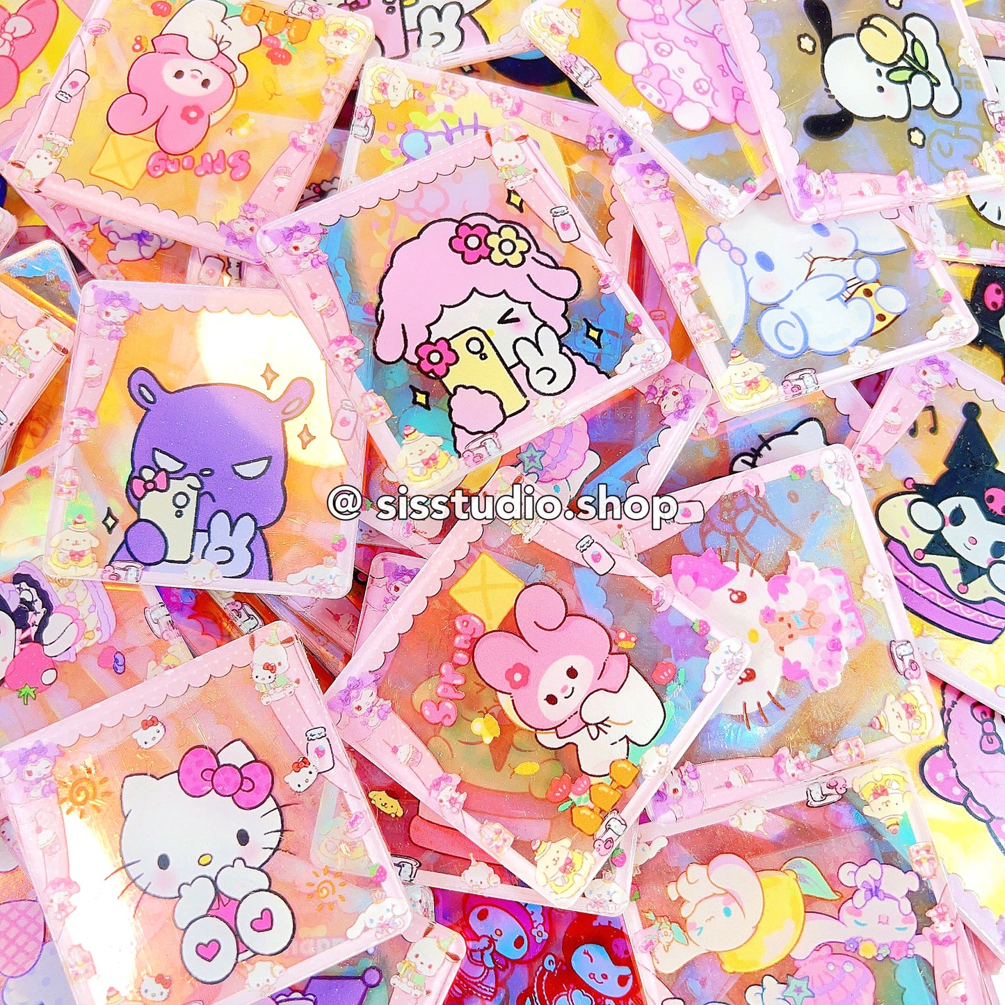 Sanrio Squares Double Side Laser Acrylics