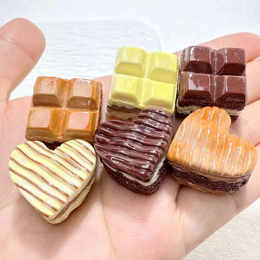 Heart Square Shape Layer Chocolate Charms