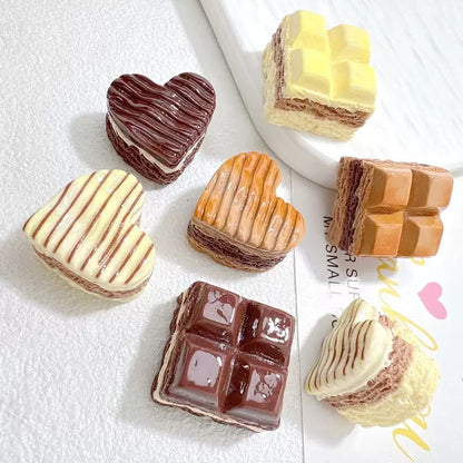 Heart Square Shape Layer Chocolate Charms