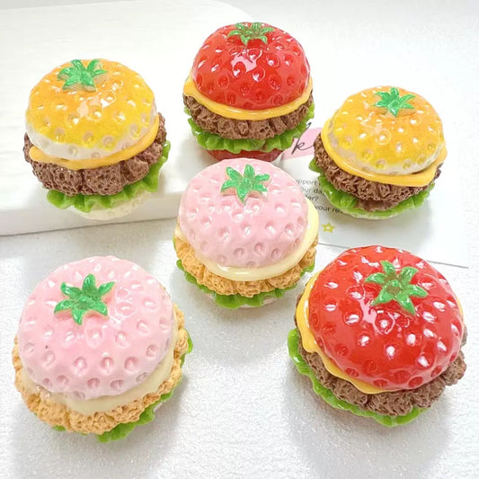 3D Strawberry Hamburger Figurine