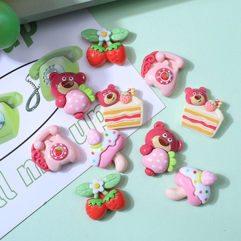 Bear Cake Strawberry Charms