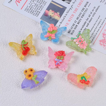 Crystal Butterfly Flowers Charms