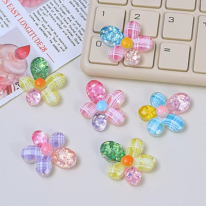 Crystal Flowers Grid Pattern Charms