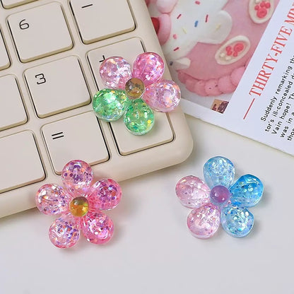 Transparent Crystal Flowers Charms