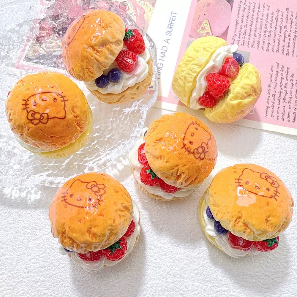 3D Kitty Fruit Hamburger Figurine