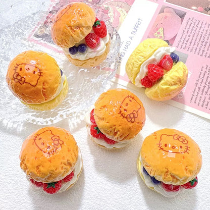 3D Kitty Fruit Hamburger Figurine