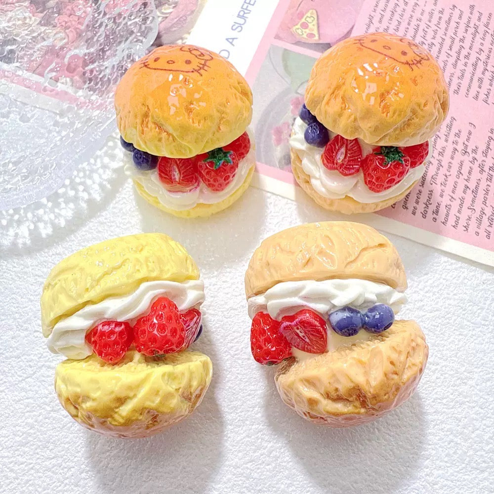 3D Kitty Fruit Hamburger Figurine