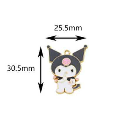Dijes de aleación de conejo Kuromi Melody para la fabricación de joyas 