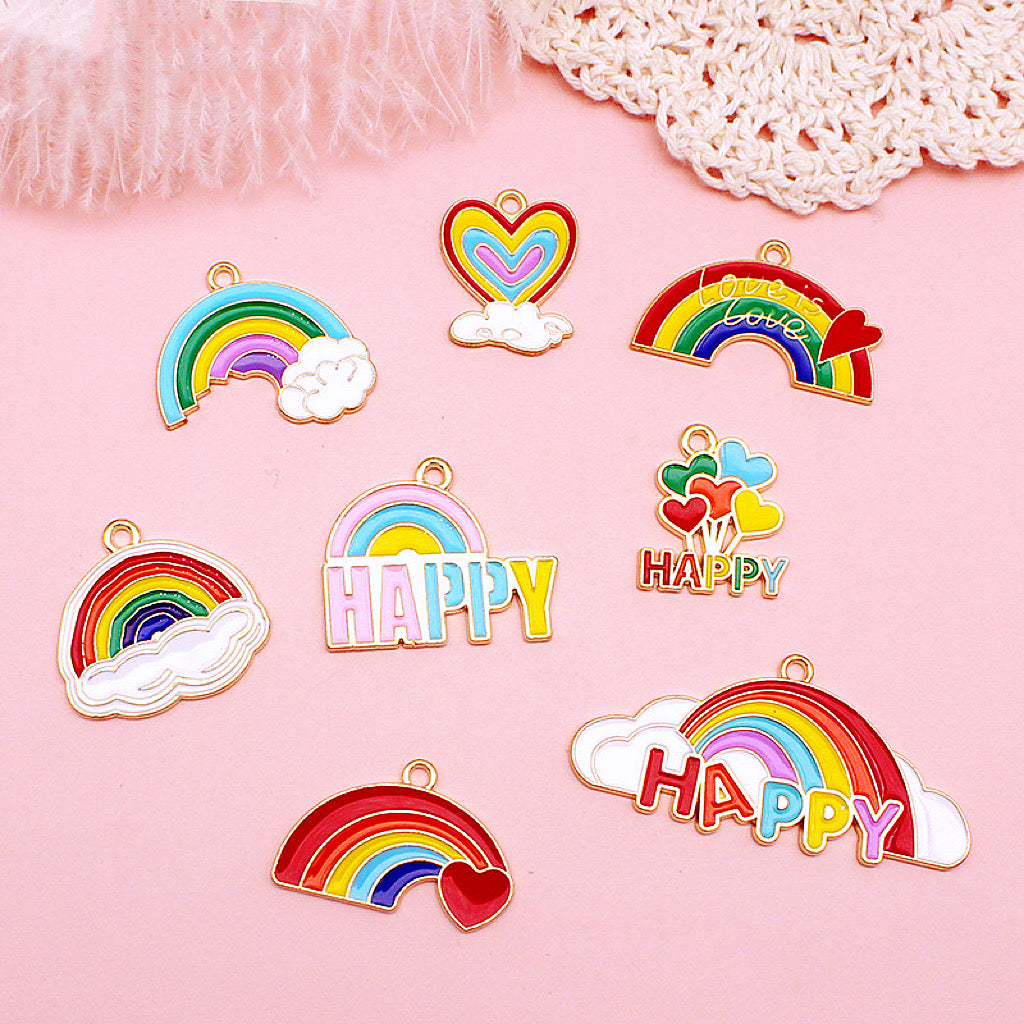 Rainbow  Alloy Charms For Jewelry Making