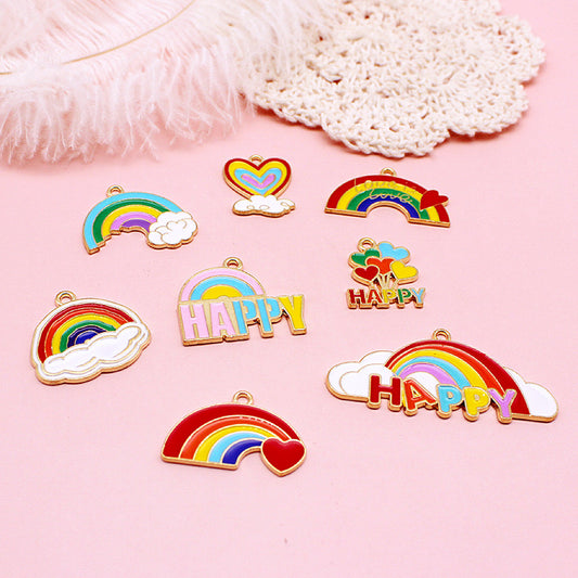 Rainbow  Alloy Charms For Jewelry Making