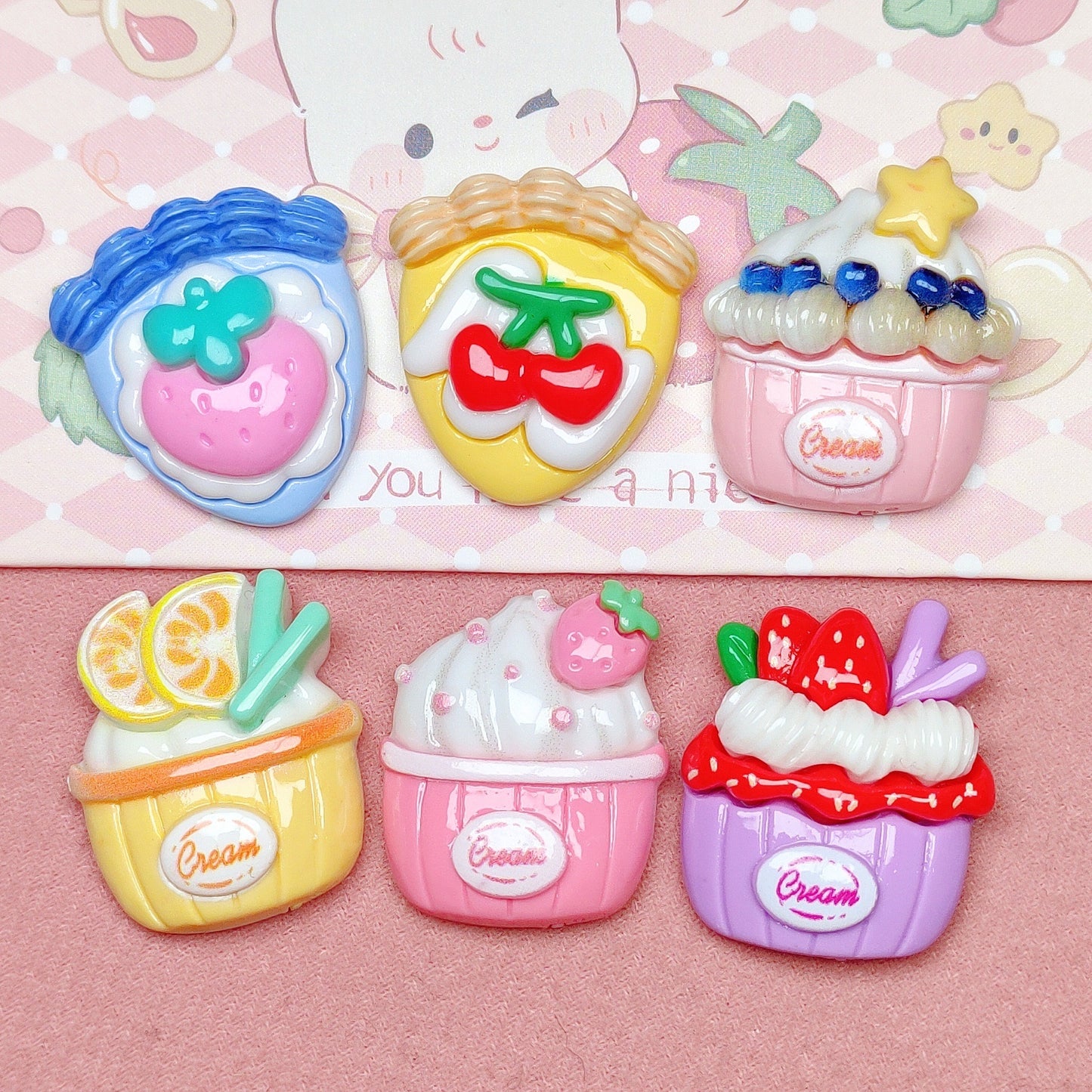 Cartoon Cupcake Charms