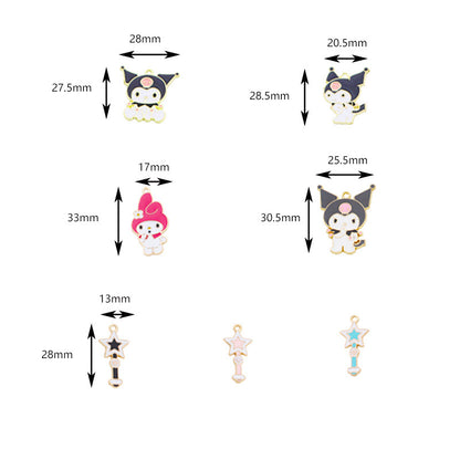 Dijes de aleación de Melody&amp;Kuromi para la fabricación de joyas 