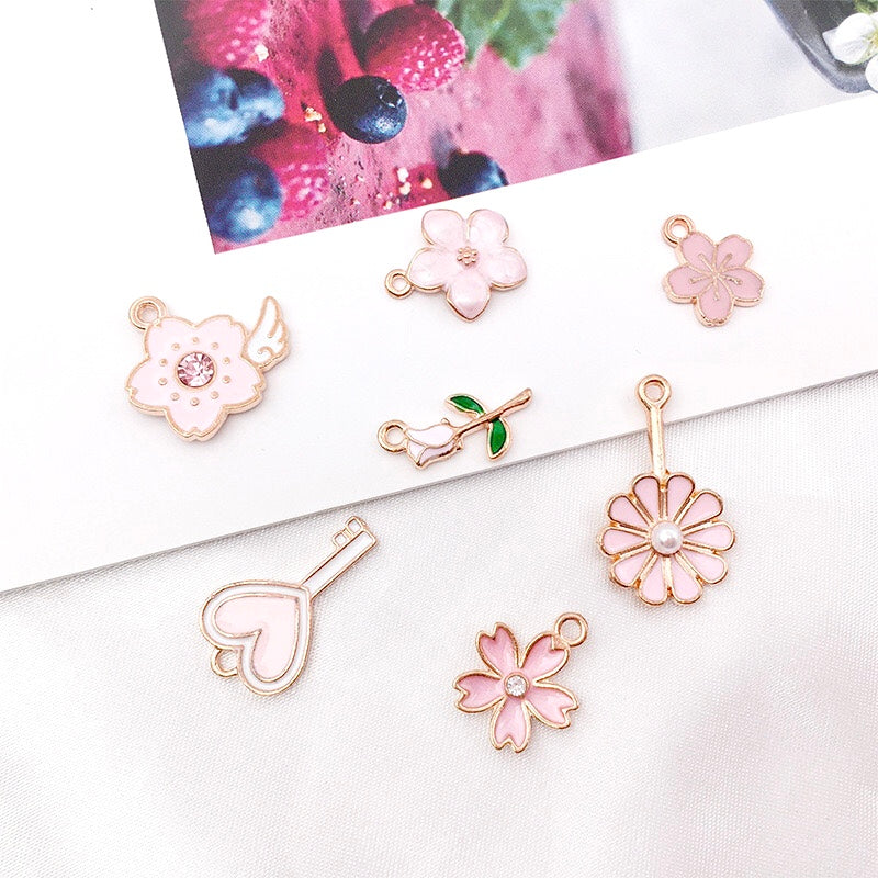 New Pink Alloy Charms For Jewelry Making