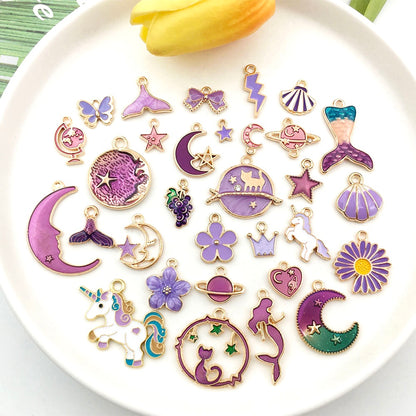 New Purple Alloy Charms For Jewelry Making