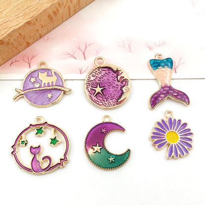 New Purple Alloy Charms For Jewelry Making