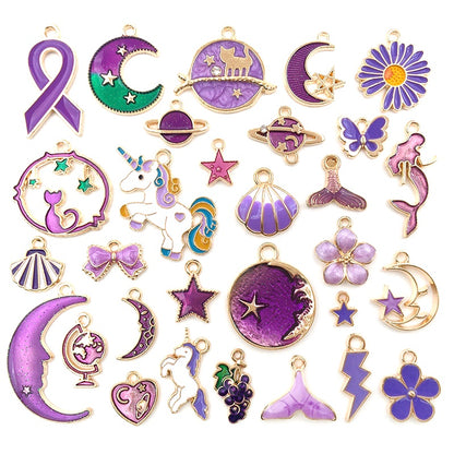 New Purple Alloy Charms For Jewelry Making