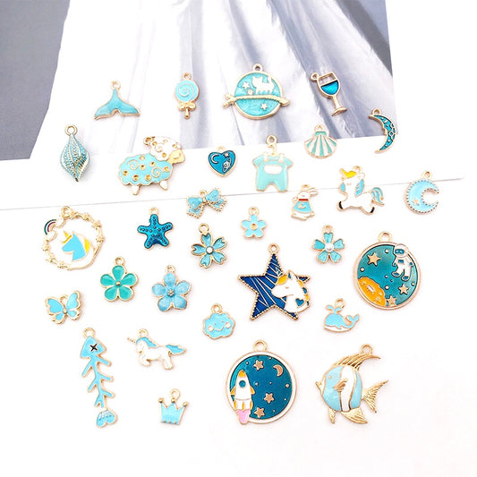 New Blue Alloy Charms For Jewelry Making