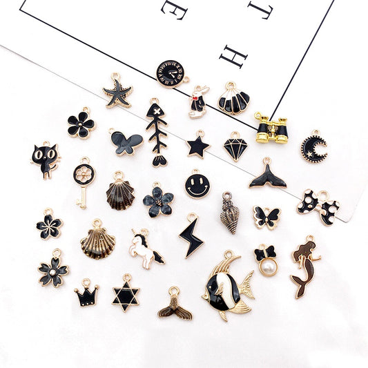 New Black Alloy Charms For Jewelry Making