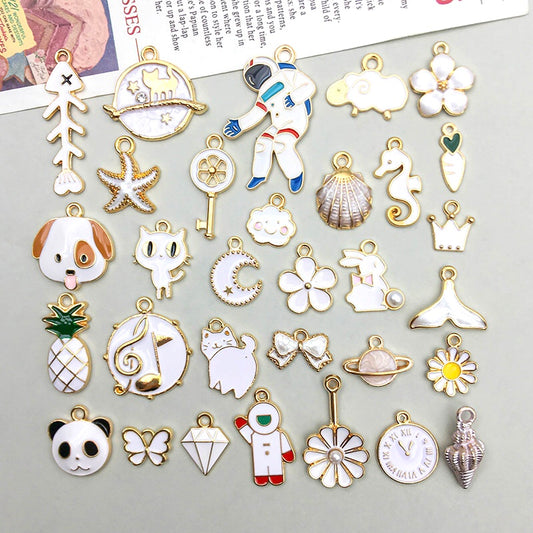 New White Alloy Charms For Jewelry Making
