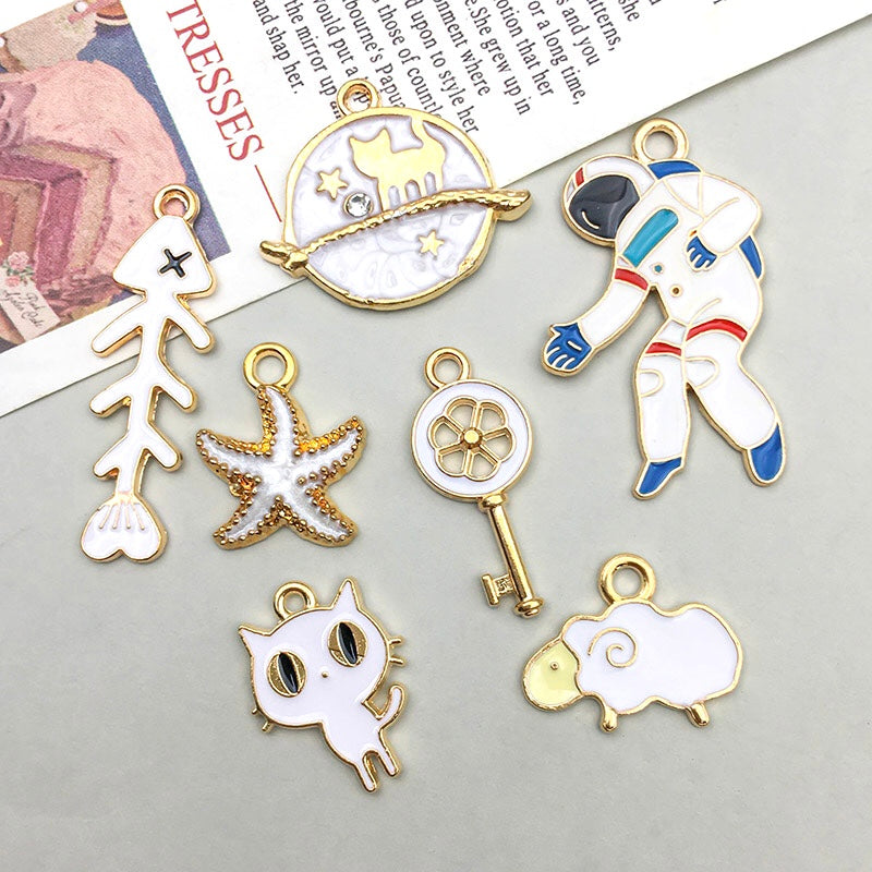 New White Alloy Charms For Jewelry Making