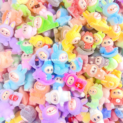 Medium Size Flocking Labubu Charms Mixed