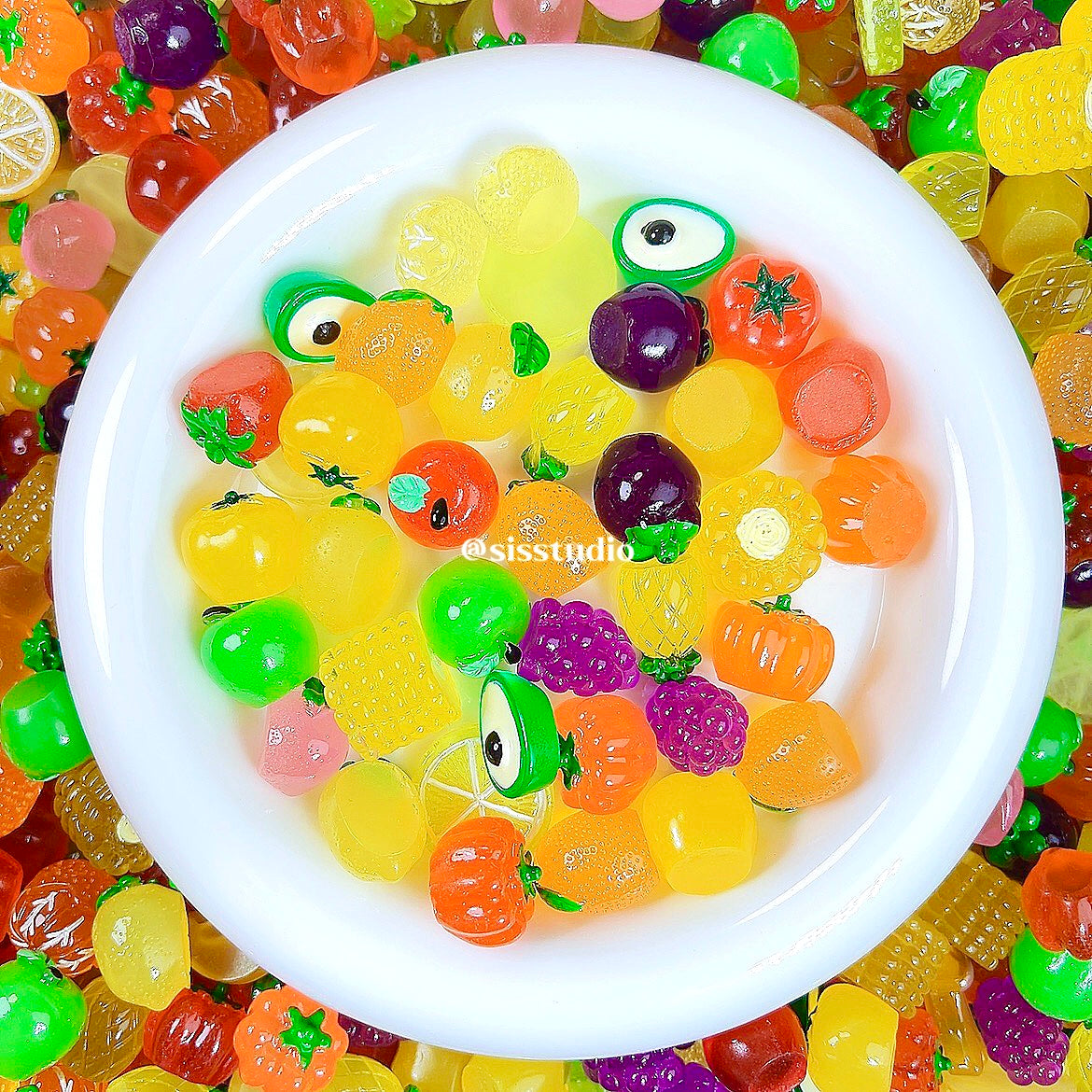 Luminous Mini Fruit Charms For Diy Craft