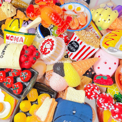 Large Size Food Charms Mixed For Diy Craft