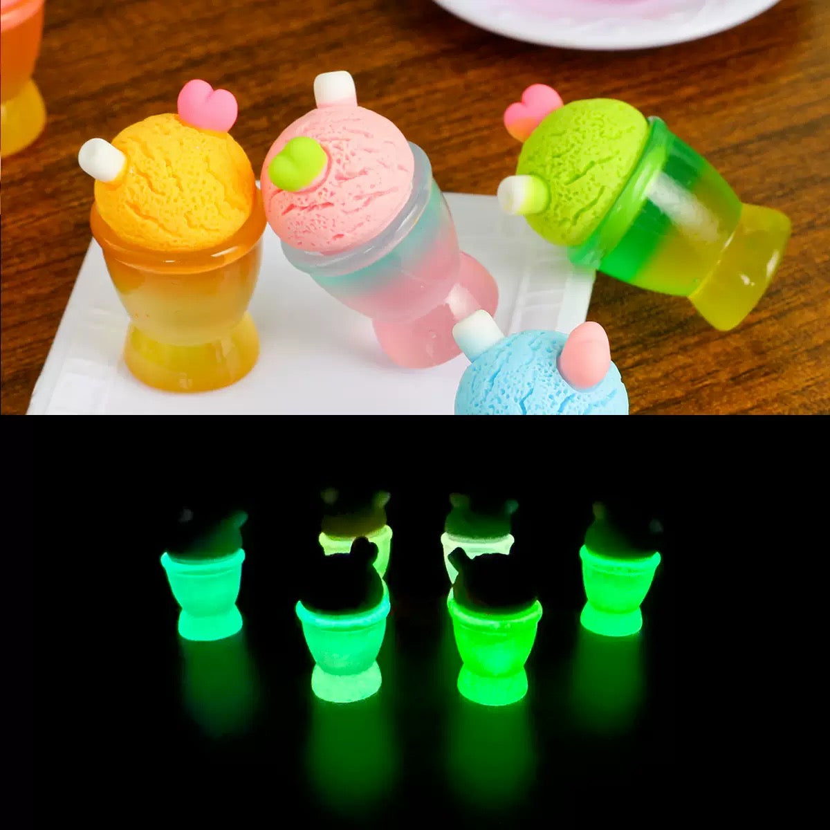 Luminous Ice Cream Cup Charm