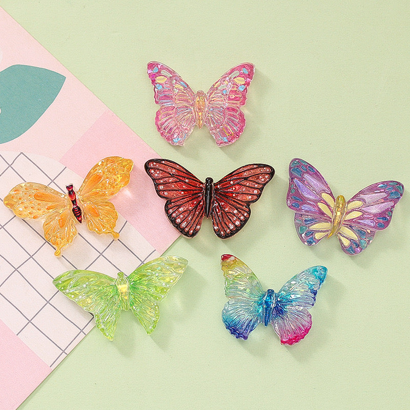 Glitter Butterfly Charms