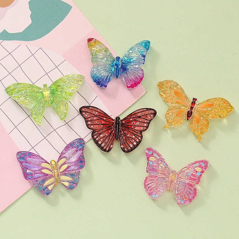 Glitter Butterfly Charms