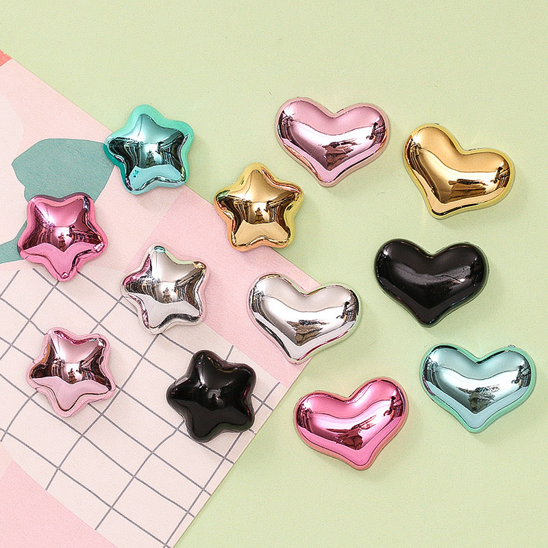 Metallic Star&Heart Charms