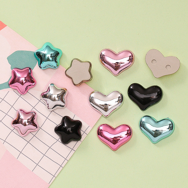 Metallic Star&Heart Charms