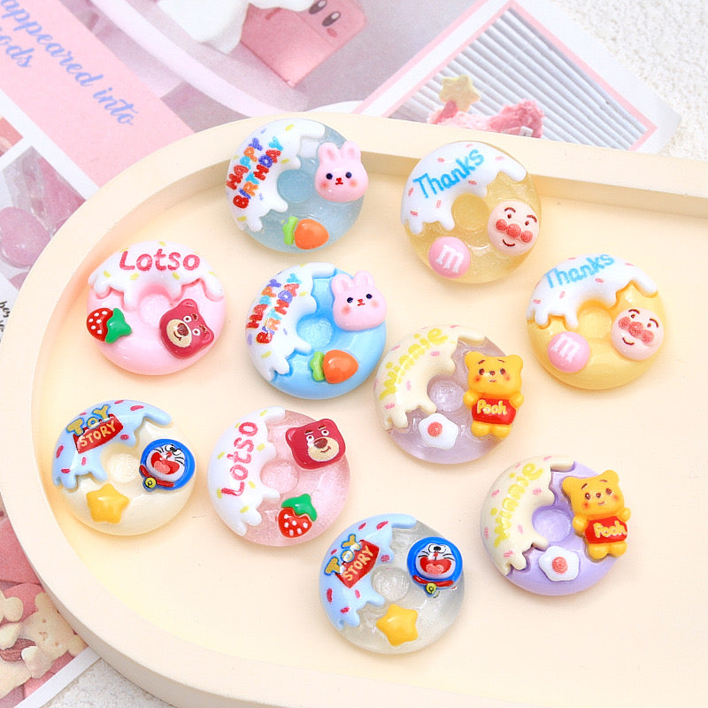 Cartoon Animal Doughnut Charms