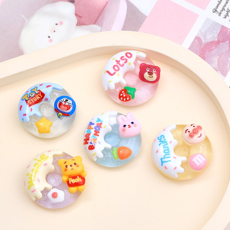 Cartoon Animal Doughnut Charms