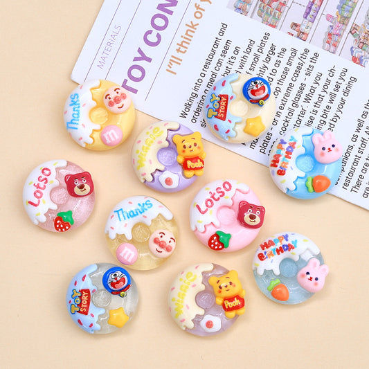 Cartoon Animal Doughnut Charms