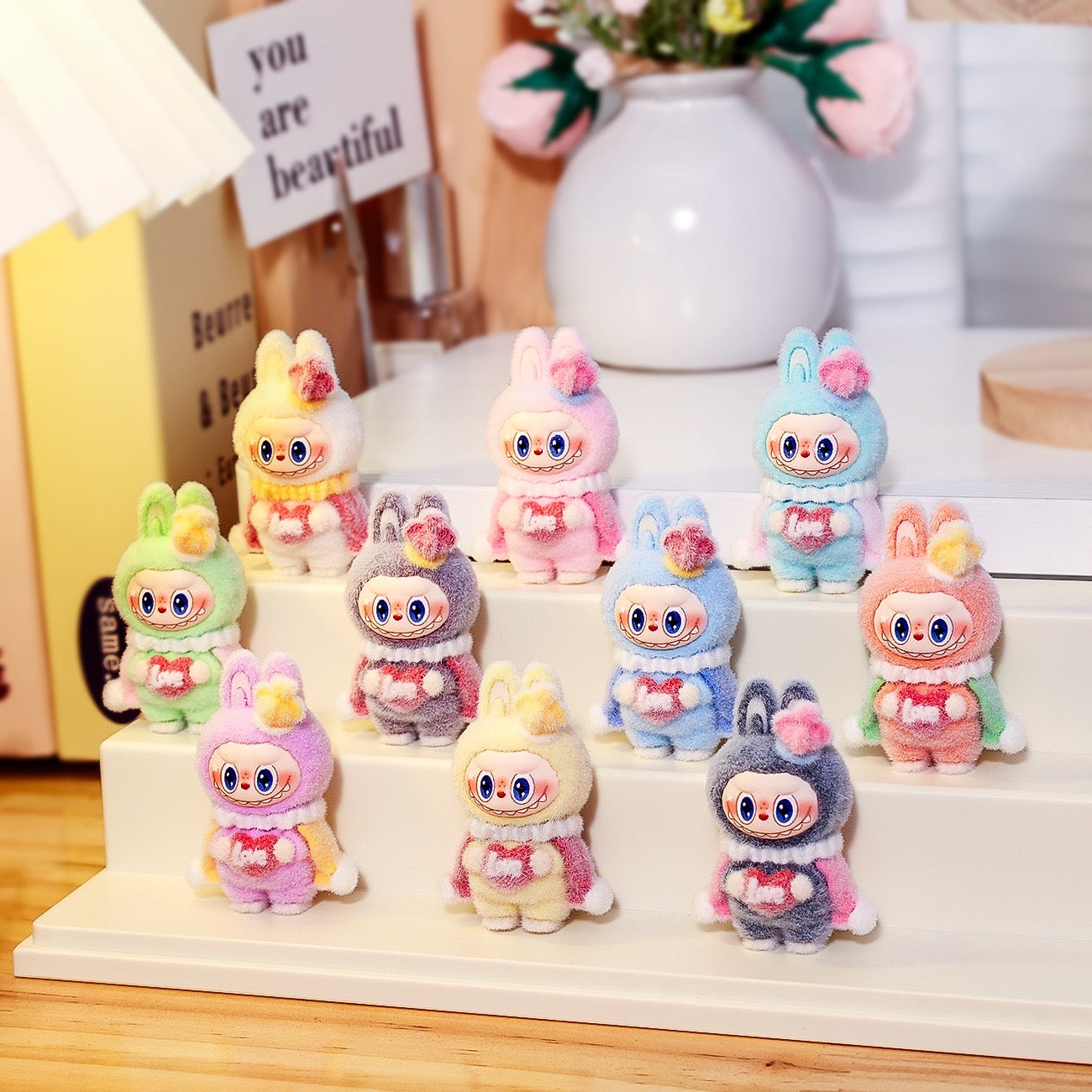 3D Flocked Labubu Crown Figurine