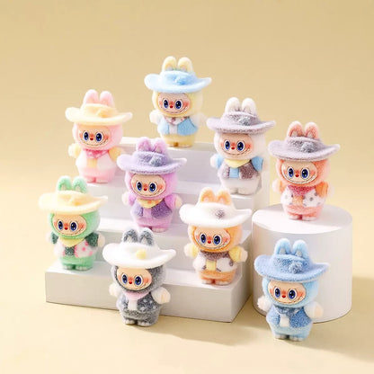 3D Flocked Labubu West Cowboy Figurine