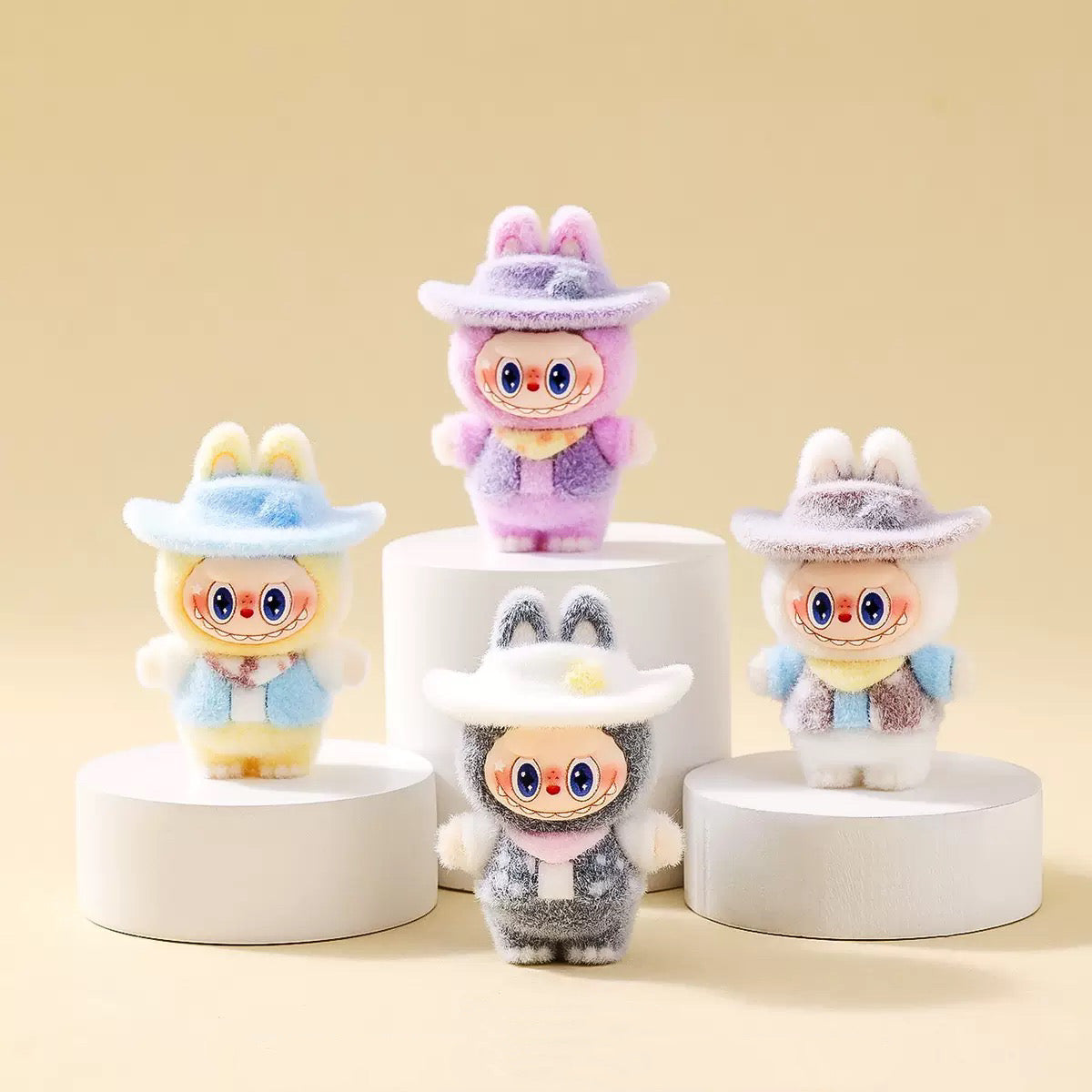 3D Flocked Labubu West Cowboy Figurine