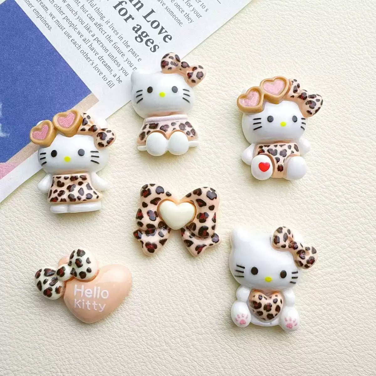 Leopard Print Hello Kitty Charms